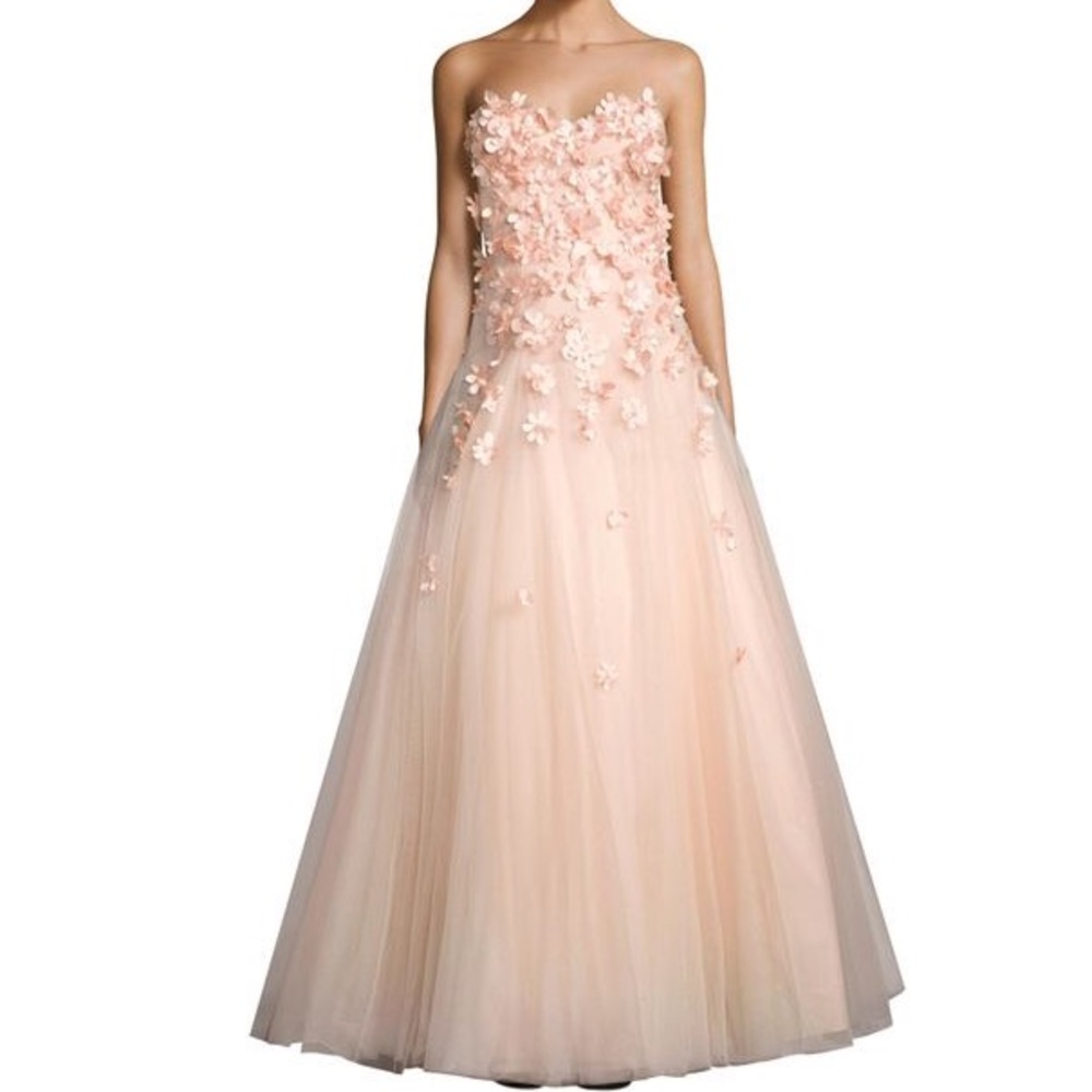 Basix Black Label pink floral tulle gown